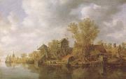 Jan van Goyen River Landscape (mk08) USA oil painting artist